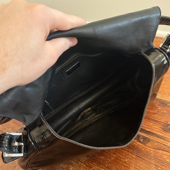 Authentic Prada Cleo Black Patent Leather Shoulder Bag Satchel Vintage Italy - Picture 12 of 16